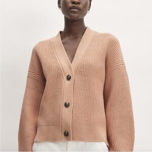 Organic Cotton Pink V-Neck Button Cardigan